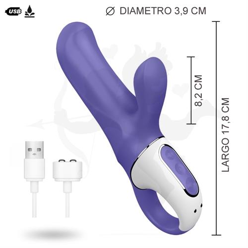 Vibrador estimulador de clitoris con 2 motores y 12 intensidades